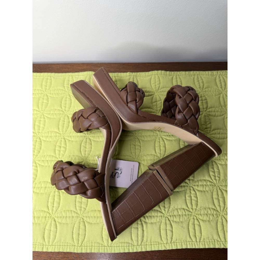SINCERELY JULES Women's Brown Braided Block Heels Sandals Size 9 - Picture 5 of 8